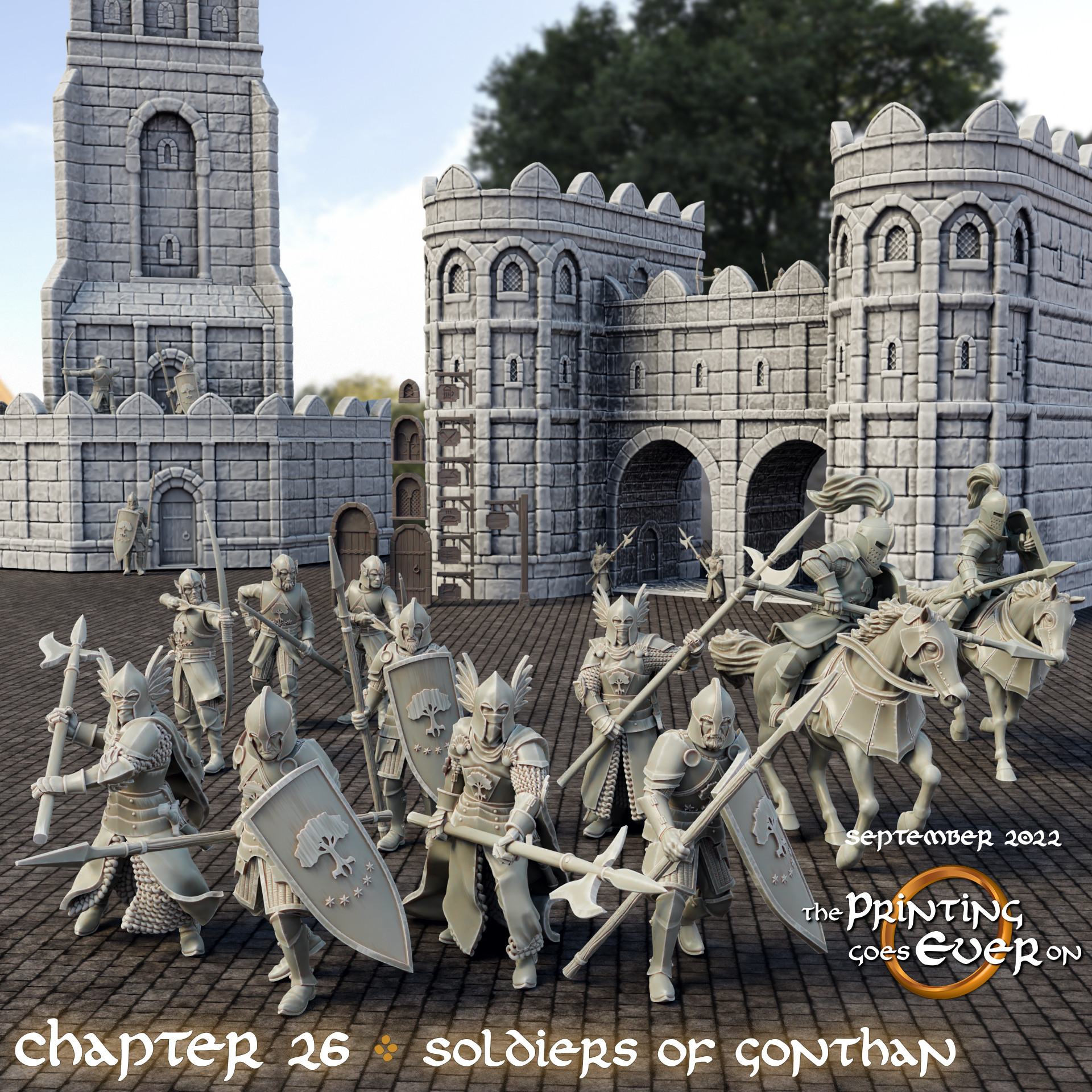 中世纪欧洲宫殿城堡士兵守卫骑士士兵场景3d打印白模定制微缩模型