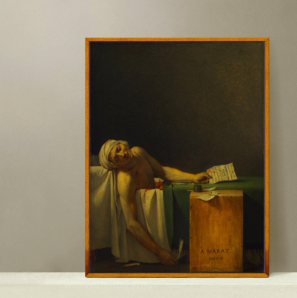 84M马拉之死 卢浮宫名画雅克路易大卫油画作品素材高清可商用图片