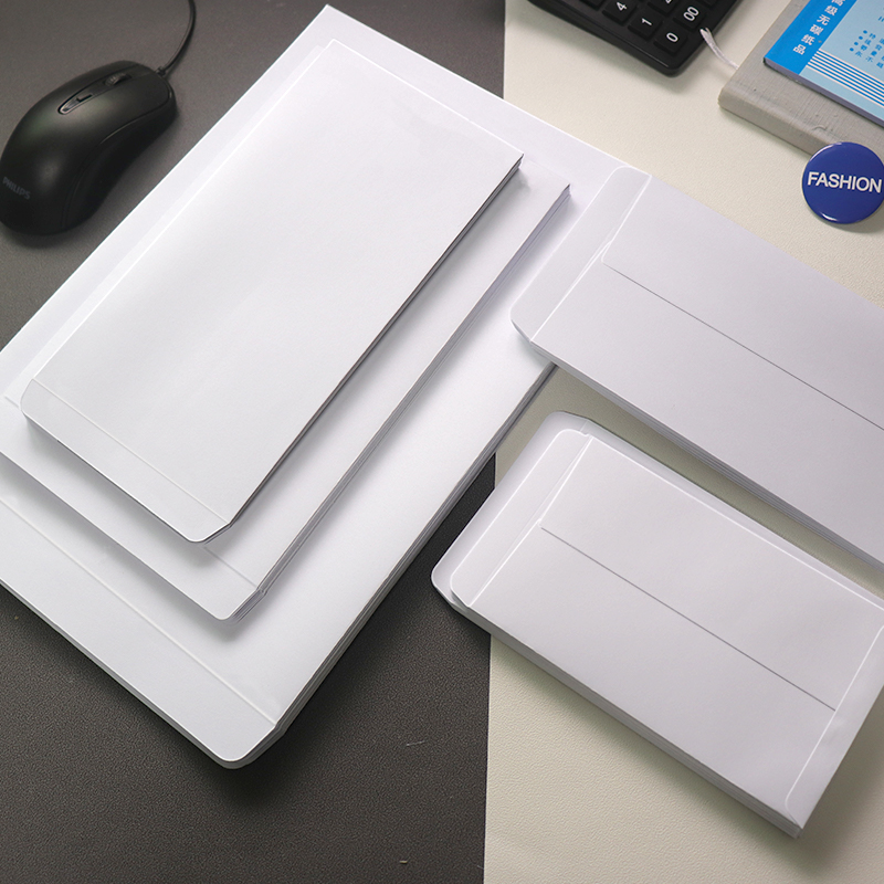 空白无字白色信封双胶纸加厚信封信纸批发工资袋信封袋可定做印刷
