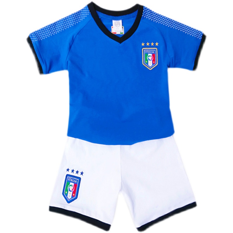 纯棉吸汗儿童短袖球衣足球服套装可印名字阿根廷巴西意大利西班牙