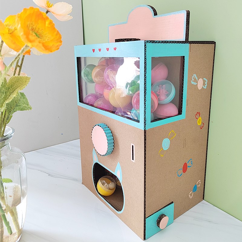 纸箱自制扭蛋机玩教具幼儿园diy玩具半成品材料变废为宝品机