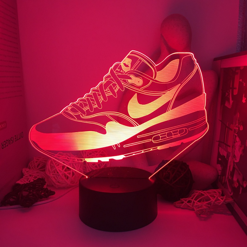 新款跨境热卖运动球鞋3D图标小夜灯气氛节日礼品卧室七彩变换台灯