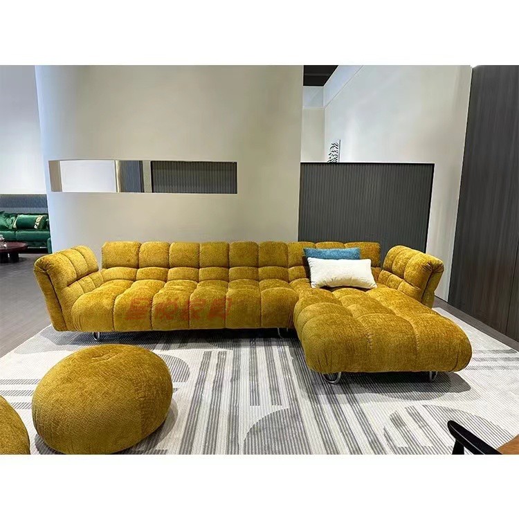 布艺沙发意式轻奢简约模块沙发北欧设计师别墅客厅豆腐块转角沙发