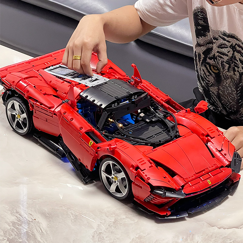 红色法拉利42143 SP3积木拼装益智玩具跑车488男孩子汽车儿童礼物