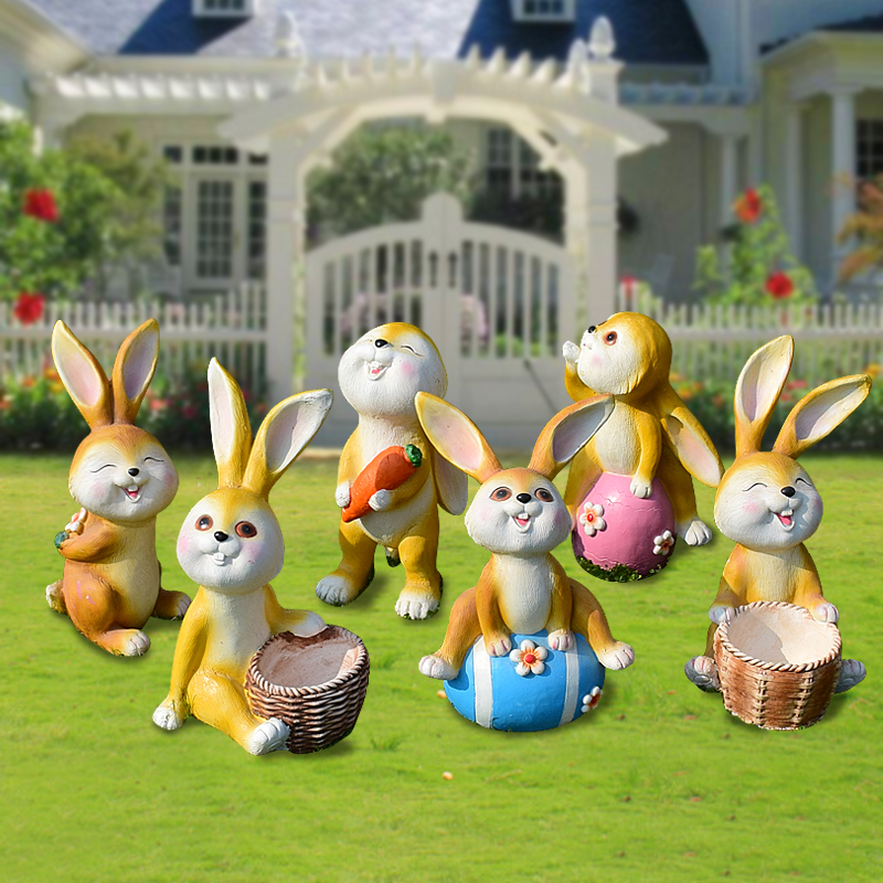 花园庭院创意装饰卡通兔子户外园林景观动物幼儿园艺小区雕塑摆件