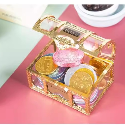 意大利进口艾达的世界牛奶巧克力宝箱金币结婚婚庆儿童送礼礼盒装