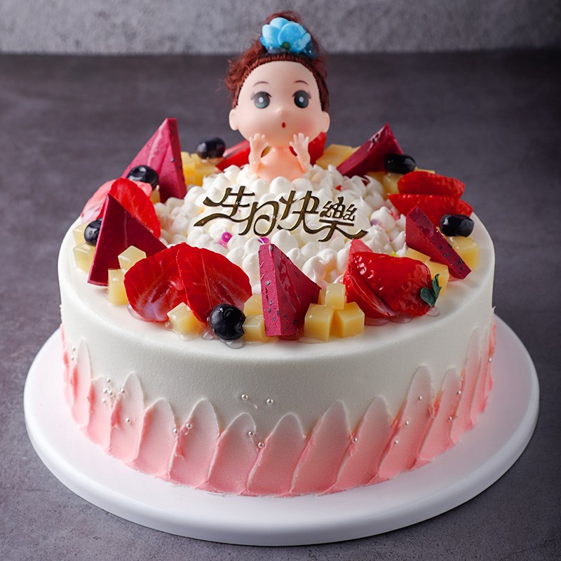 洗澡娃娃水果蛋糕模型2020新款网红仿真创意生日假蛋糕样品