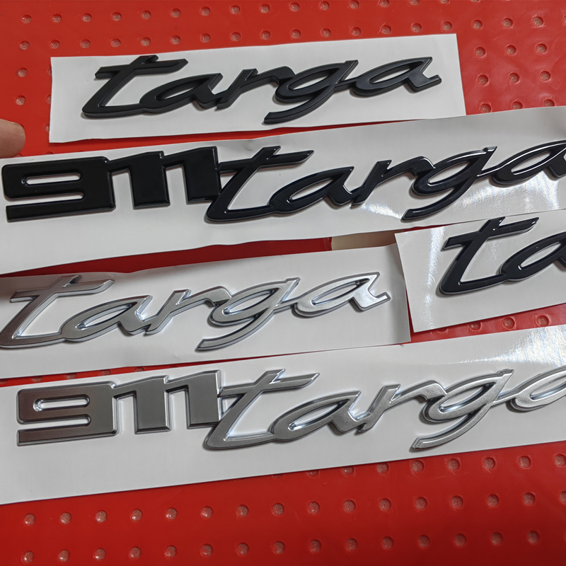 新款保时捷Taycan车标卡雷拉911targa黑色字母改装后尾箱英文标志