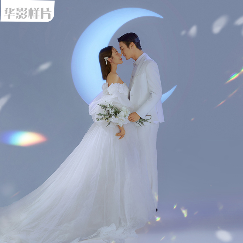 2023影楼工作室月亮光影主题系列婚纱照情侣照样片样照样版sp1325