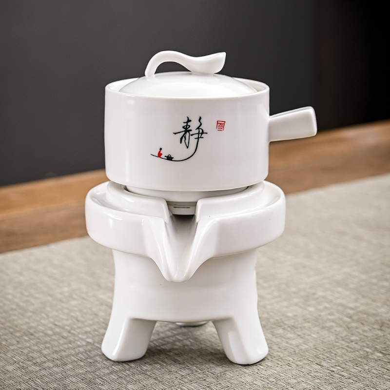 自动茶壶单卖懒人整套茶具石磨创意陶瓷功夫茶具套装旋转出水冲泡