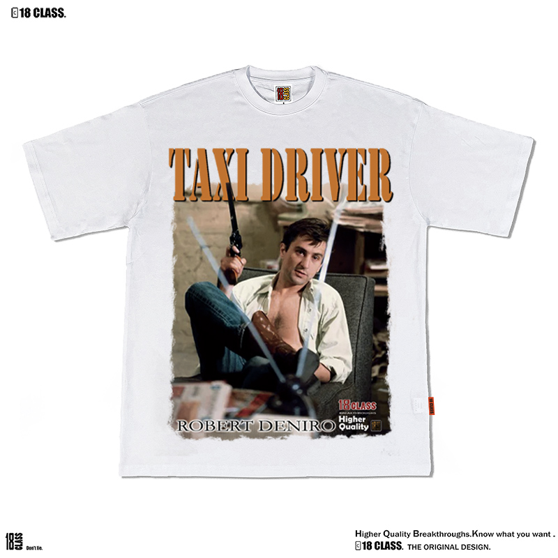 原创Taxi Driver复古着美式电影出租车司机休闲重磅水洗短袖T恤潮