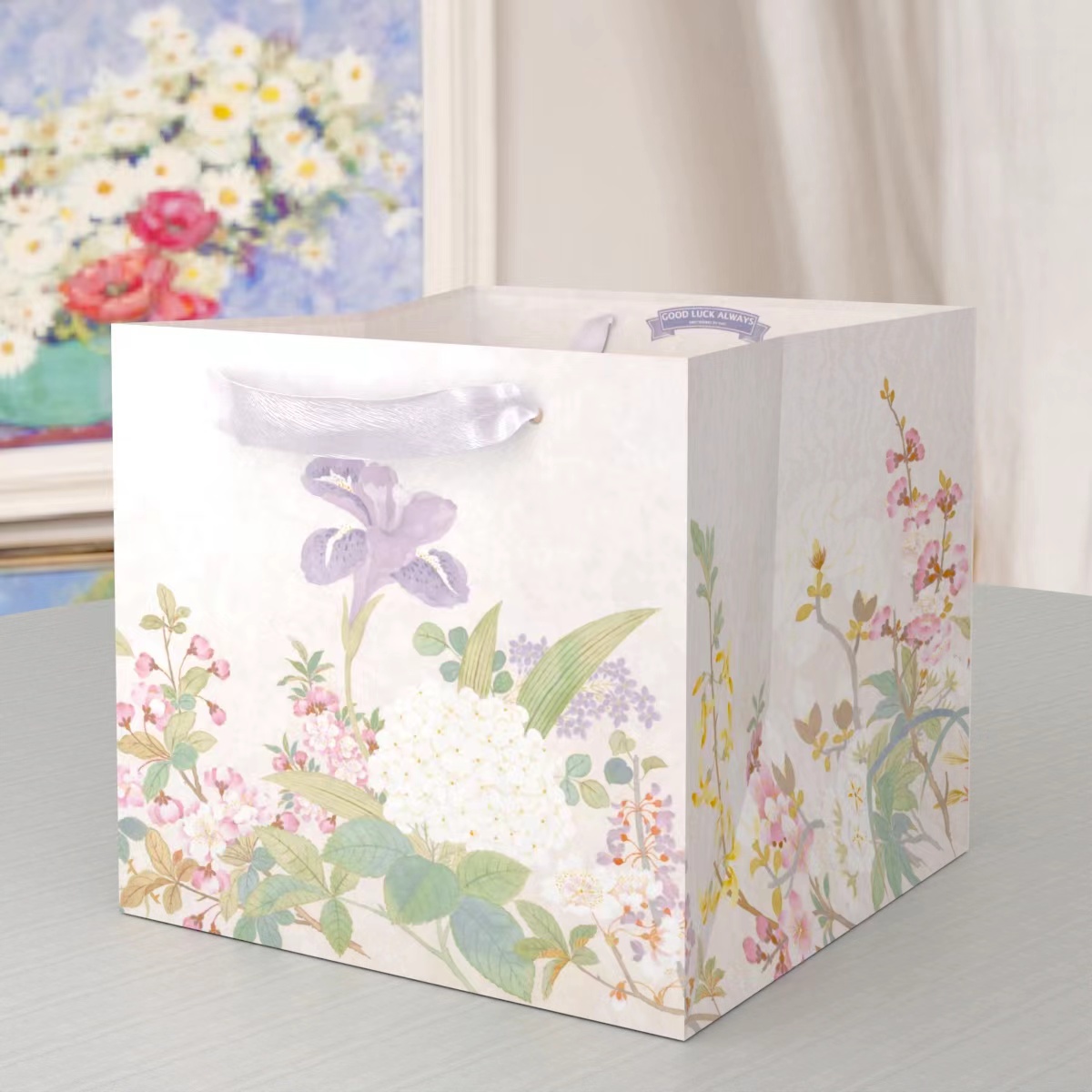 端午礼盒袋 送男女朋友 节日伴手礼 原创设计 国画花卉鲜花花束