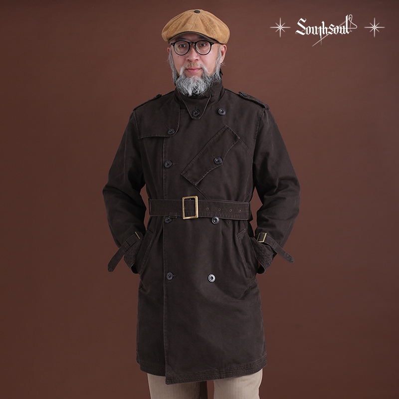 复古质感高密重磅纯棉二战英军trench战壕风衣高腰百搭防风保暖