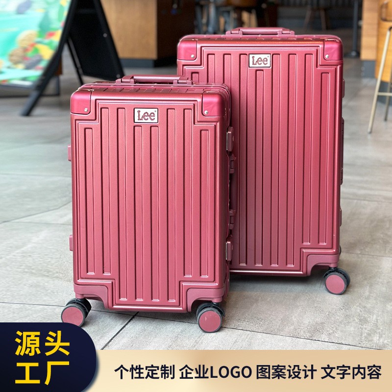 18寸铝框拉杆箱免登机飞机免托运轻便出差密码横款正方形行李箱