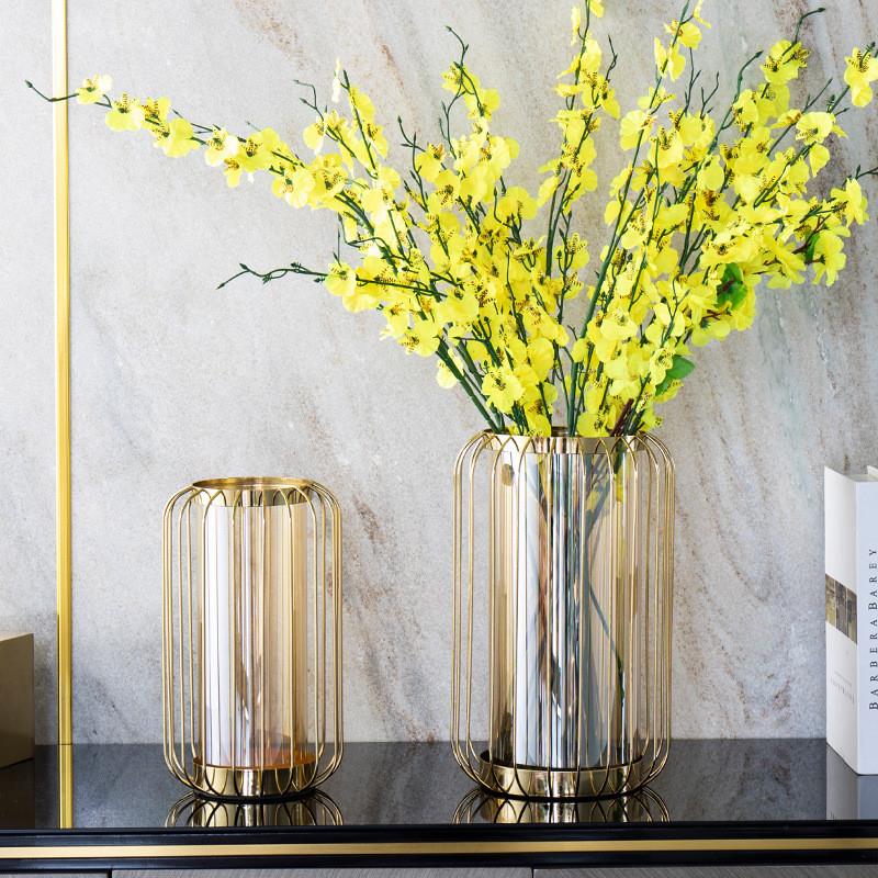 欧式玻璃花瓶插花摆件灯笼储水花瓶样板房间摆件客厅餐桌软装饰品