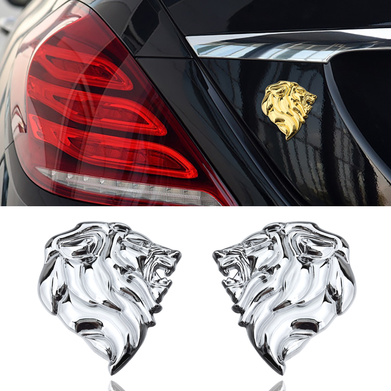 汽车个性金属狮子头车标标致308车贴车身贴徽标侧标装饰贴划痕贴