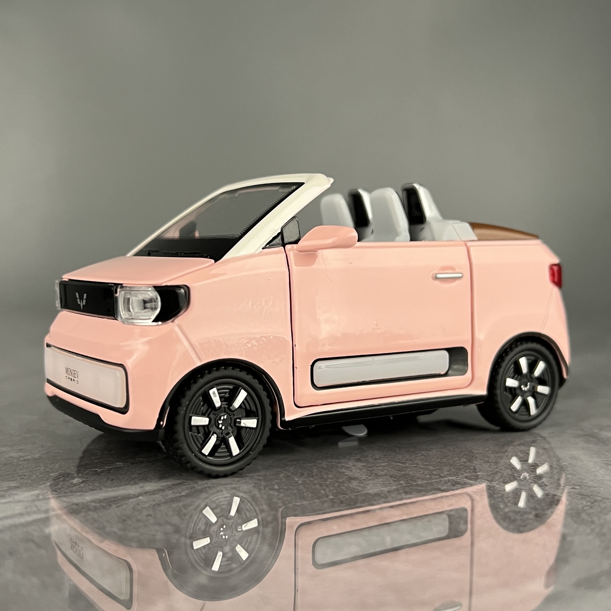 五菱宏光mini敞篷车模仿真合金小汽车模型摆件儿童玩具车马卡龙EV