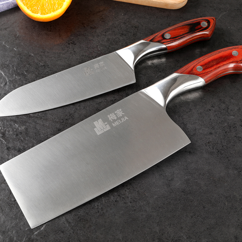梅家锻打菜刀家用厨房厨师刀具不锈钢斩切刀砍骨刀切肉切菜切片刀