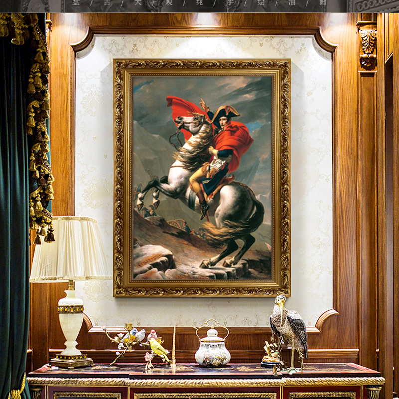 美式拿破仑画像名画油画欧式客厅餐厅卧室装饰画玄关骑马挂画壁画
