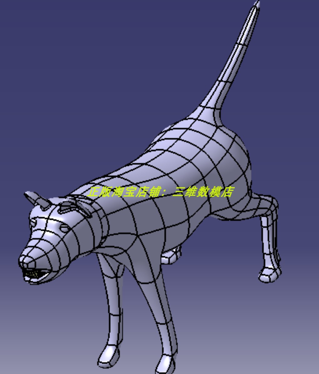 猛犬吠叫示警攻击小狗狗狼狗三维几何模型数模建模3D打印素材动物