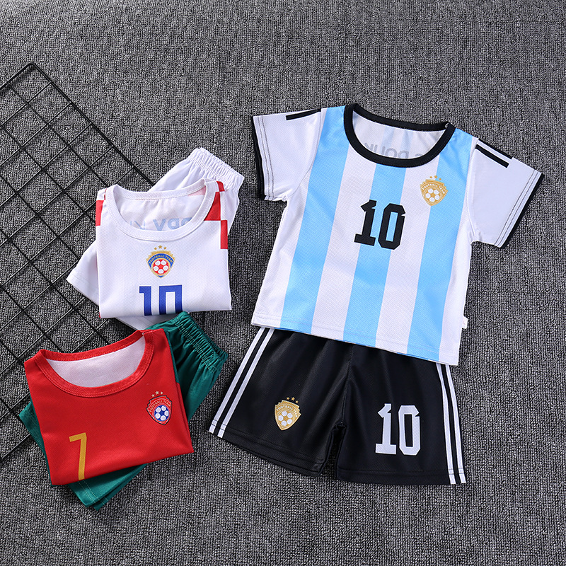 儿童足球服套装运动比赛表演服装世界杯阿根廷葡萄牙大中小童队服