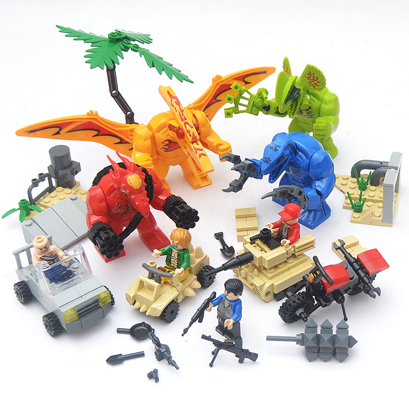 中国积木侏罗纪机械变异恐龙世界系列重爪龙男孩拼装益智玩具礼物