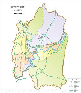 重庆市主城区 行政区划水系交通地形卫星流域小区村界打印地图定