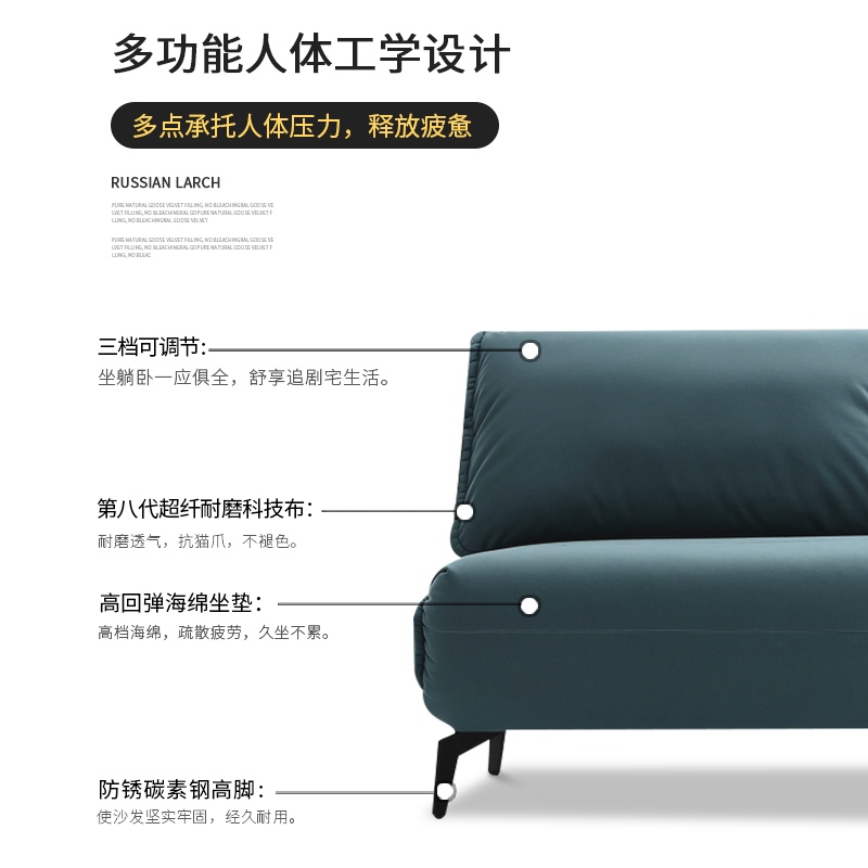 阳光生活布艺沙发床两用可折叠极简小户型网红款小客厅双人多功能