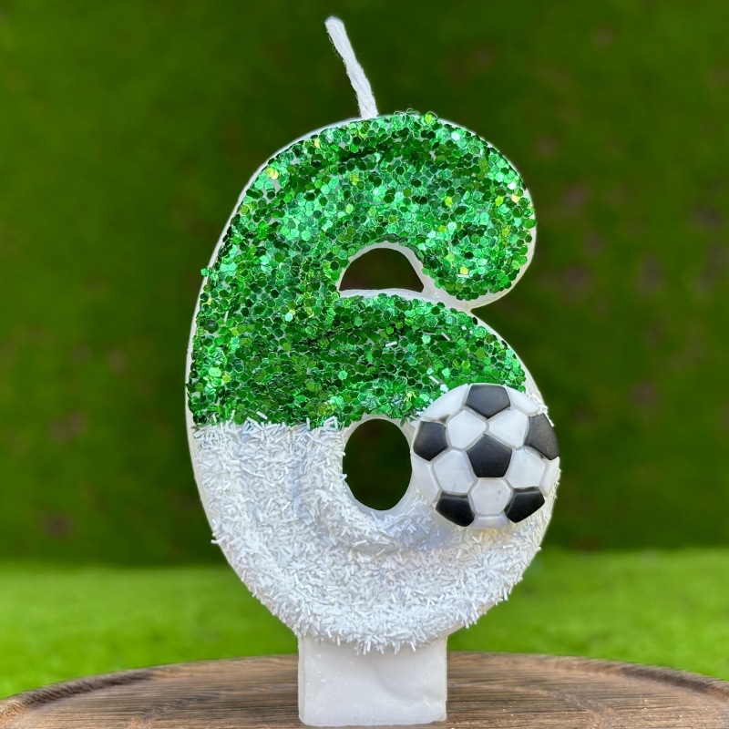创意造型足球数字生日蜡烛蛋糕装饰品diy周岁庆男生男童节日庆祝