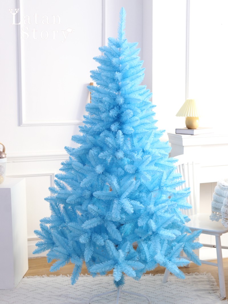 网红圣诞节圣诞树1.2/1.5m装饰品蒂芙尼蓝迷你树家用商场店铺场景
