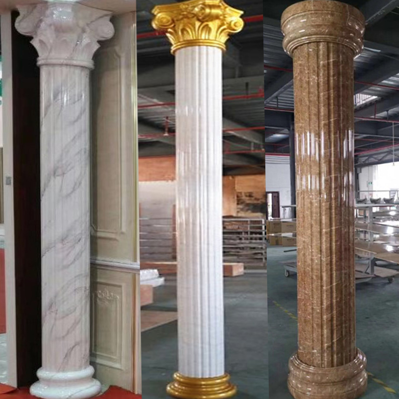 欧式罗马柱圆形仿大理石背景墙边框阳台垭口别墅方柱包水泥半圆柱