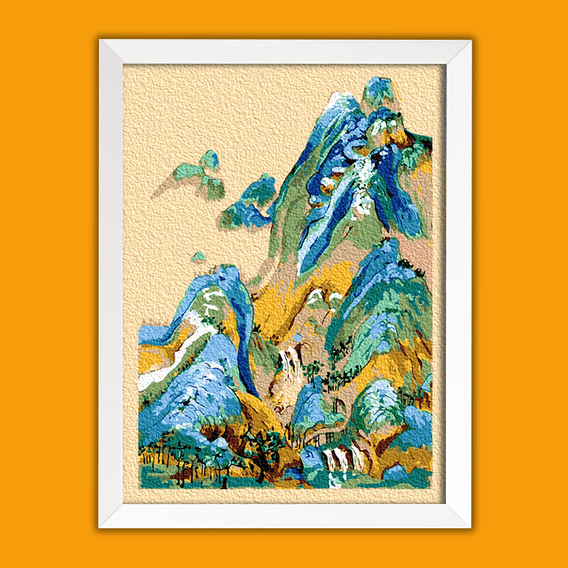 【千里江山图】时匠纸浆画手工diy材料中国风山水景色数字肌理画