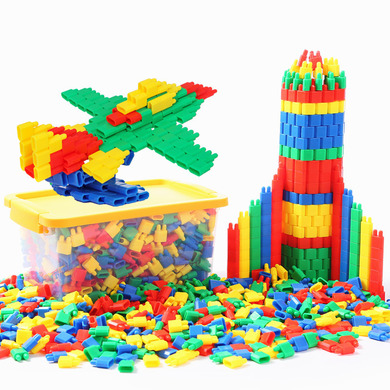 儿童塑料拼插火箭子弹头积木3-6岁幼儿园男女孩早教拼装益智玩具