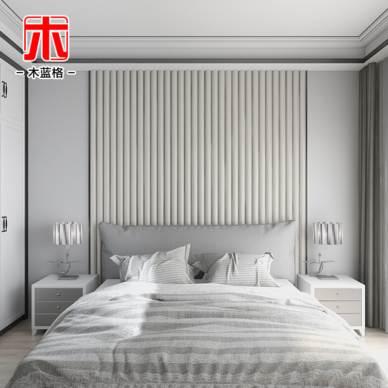 简约半圆柱客厅护墙板床头背景墙软包沙发2021现代轻奢硬包卧室