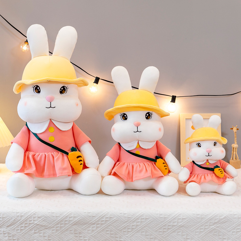 极速New Radish rabbit doll cute little white rabbit comfort