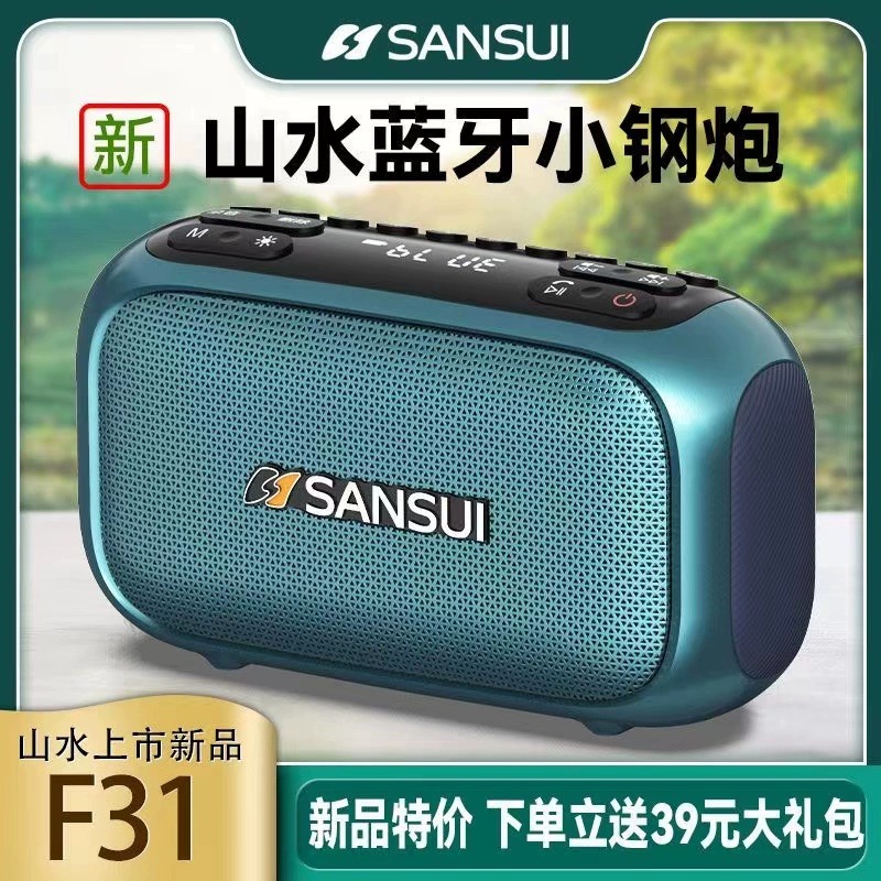 Sansui/山水 31便携蓝牙插卡音箱收音机音响低音炫彩灯太极拳户外