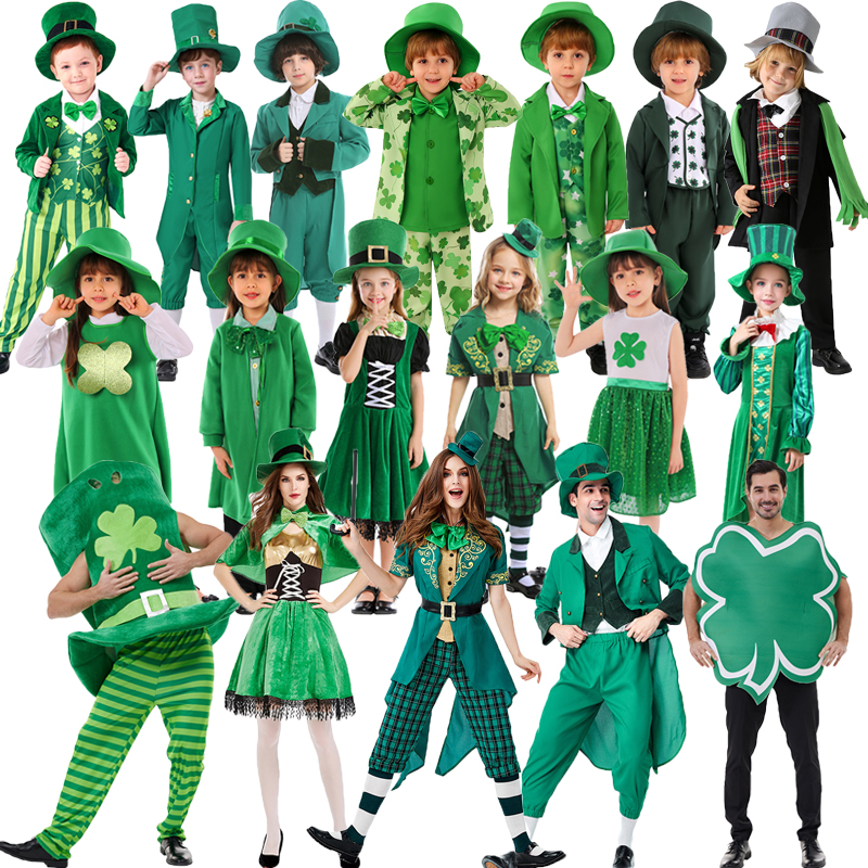 万圣节圣帕特里克节民族传统爱尔兰妖精精灵绿野仙踪演出扮演服装