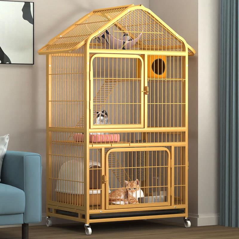 养猫专用笼子家用猫咪别墅室内两层超大自由空间猫舍猫屋小型猫窝