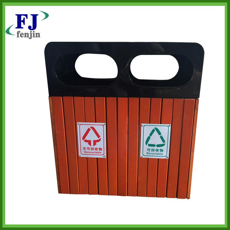厂家直销供应 环卫木质垃圾桶 方形环保垃圾桶