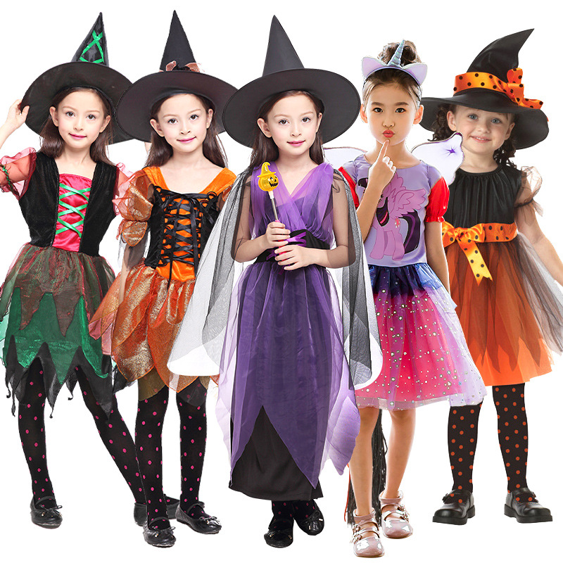 万圣节服装儿童cosplay动漫服饰女巫角色扮演万圣节服饰外贸