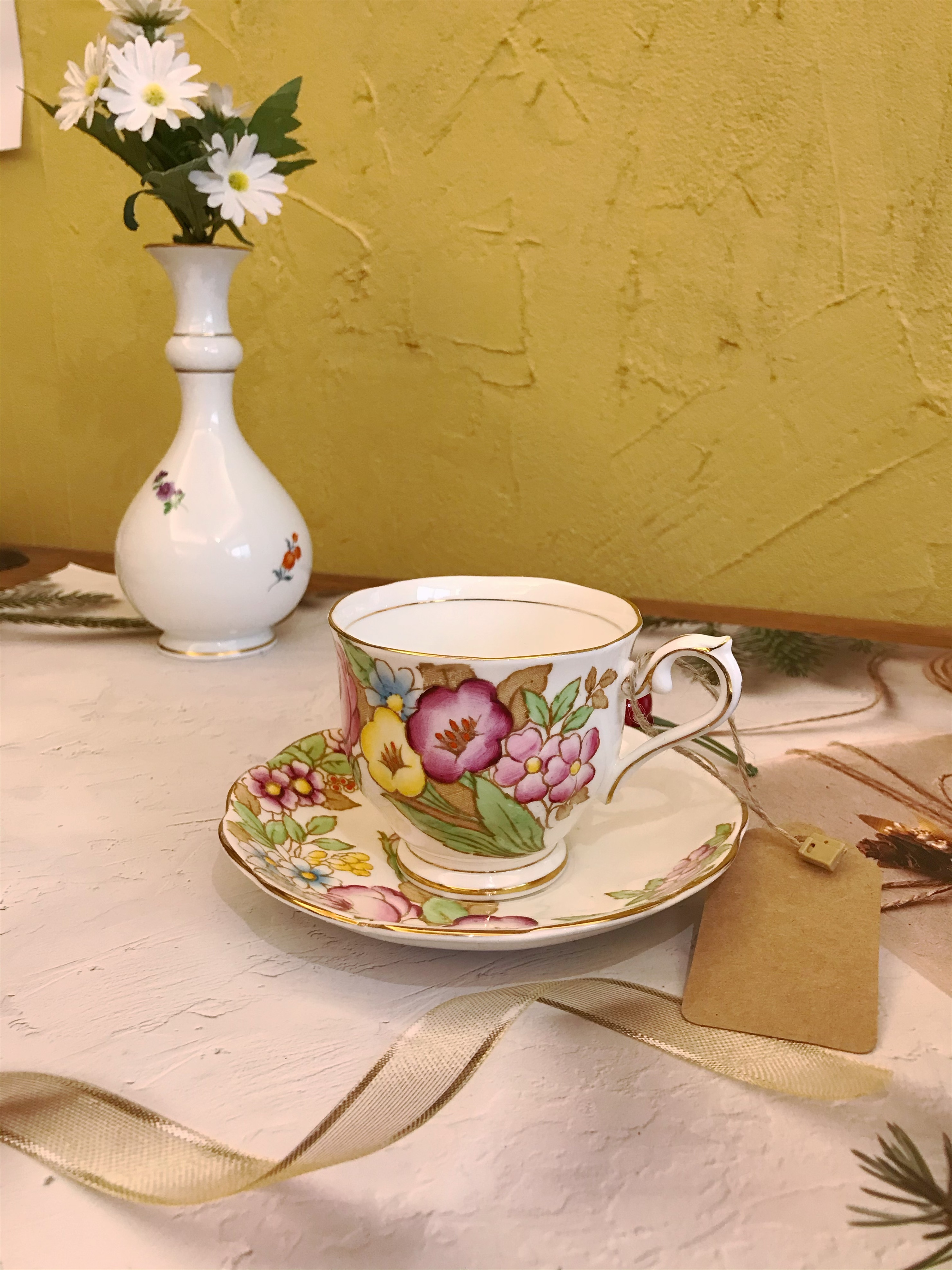 皇家阿尔波特骨瓷乡村花卉描金五彩咖啡杯百年系列Royal Albert
