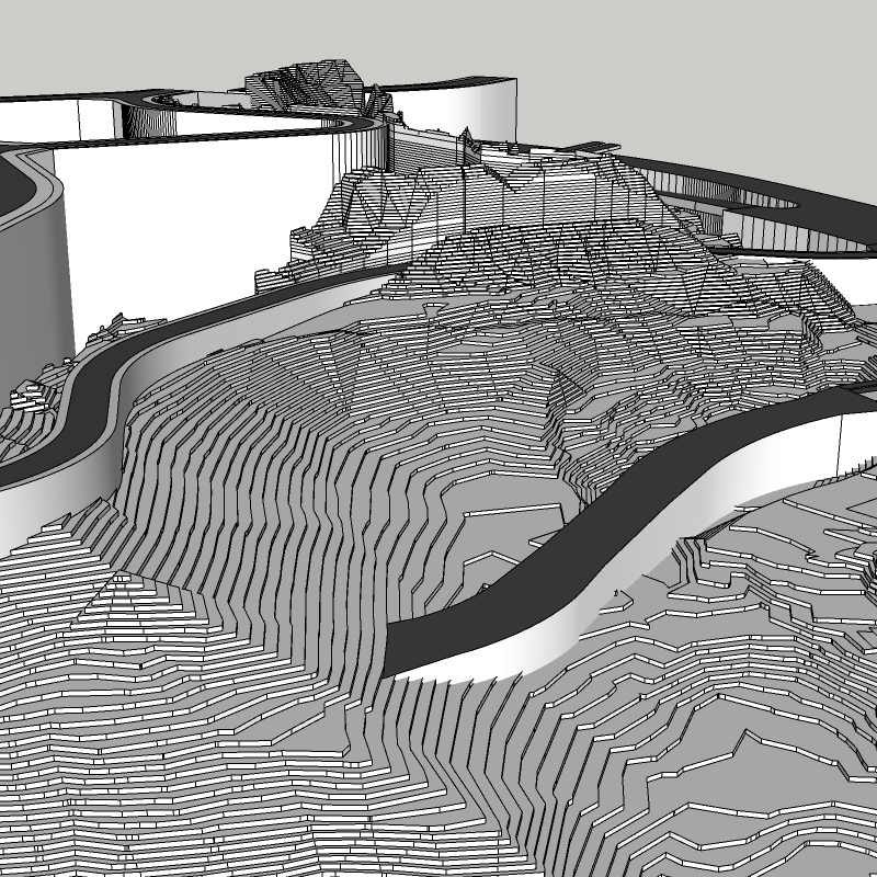 SU草图大师代做地形和道路模型sketchup建模坡度坡向高程等分析图