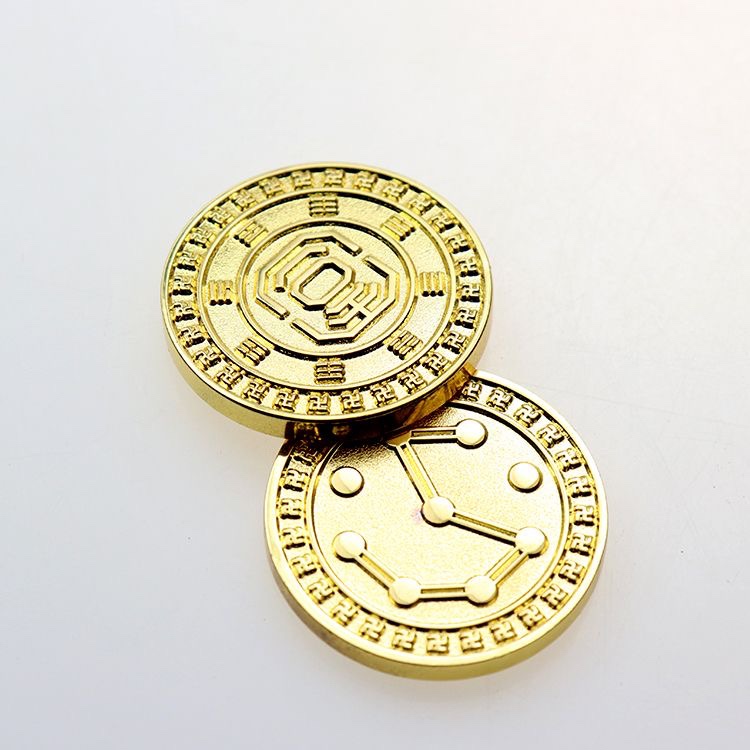 道易黄铜五行祖炁币道易铜钱九星和合八卦币3CM纪念币