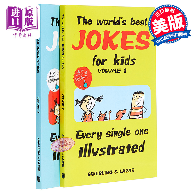 预售 很好笑的笑话1~2册 The Worlds Best Jokes for Kids 给孩子的笑话绘本 2册 幽默笑话 脑筋急转弯 英文原版 英语俚语学习 中?
