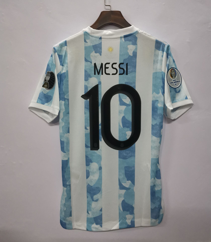 2021美洲杯阿根廷国家队主场球员版球衣10号梅西迪玛利亚足球服男