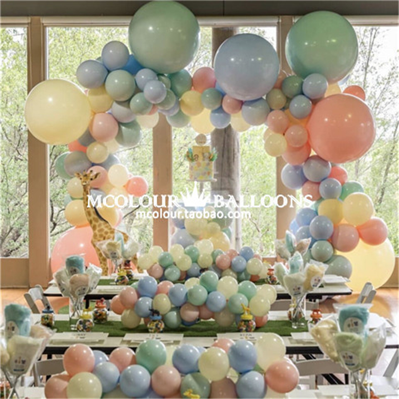 很好看的气球链套餐 马卡龙气球 网红生日派对 周岁布置 动物主题