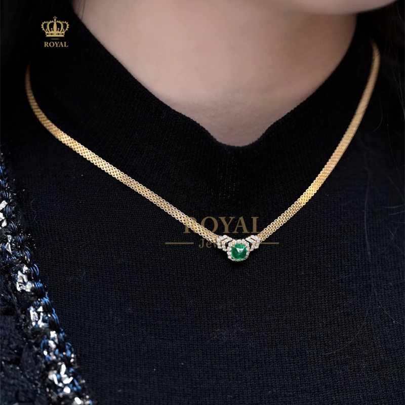 ROYAL珠宝祖母绿项链1.08CT哥伦比亚木佐 送女友老婆闺蜜节日礼物