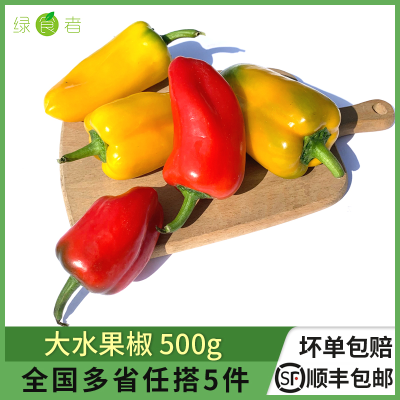 新鲜大水果椒500g 彩椒甜椒辣椒沙拉凉拌食材蔬菜 满5件包邮