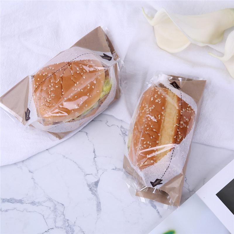 现烤面包汉堡牛角包装袋吐司三明治外卖袋食品级材质一次性外卖用