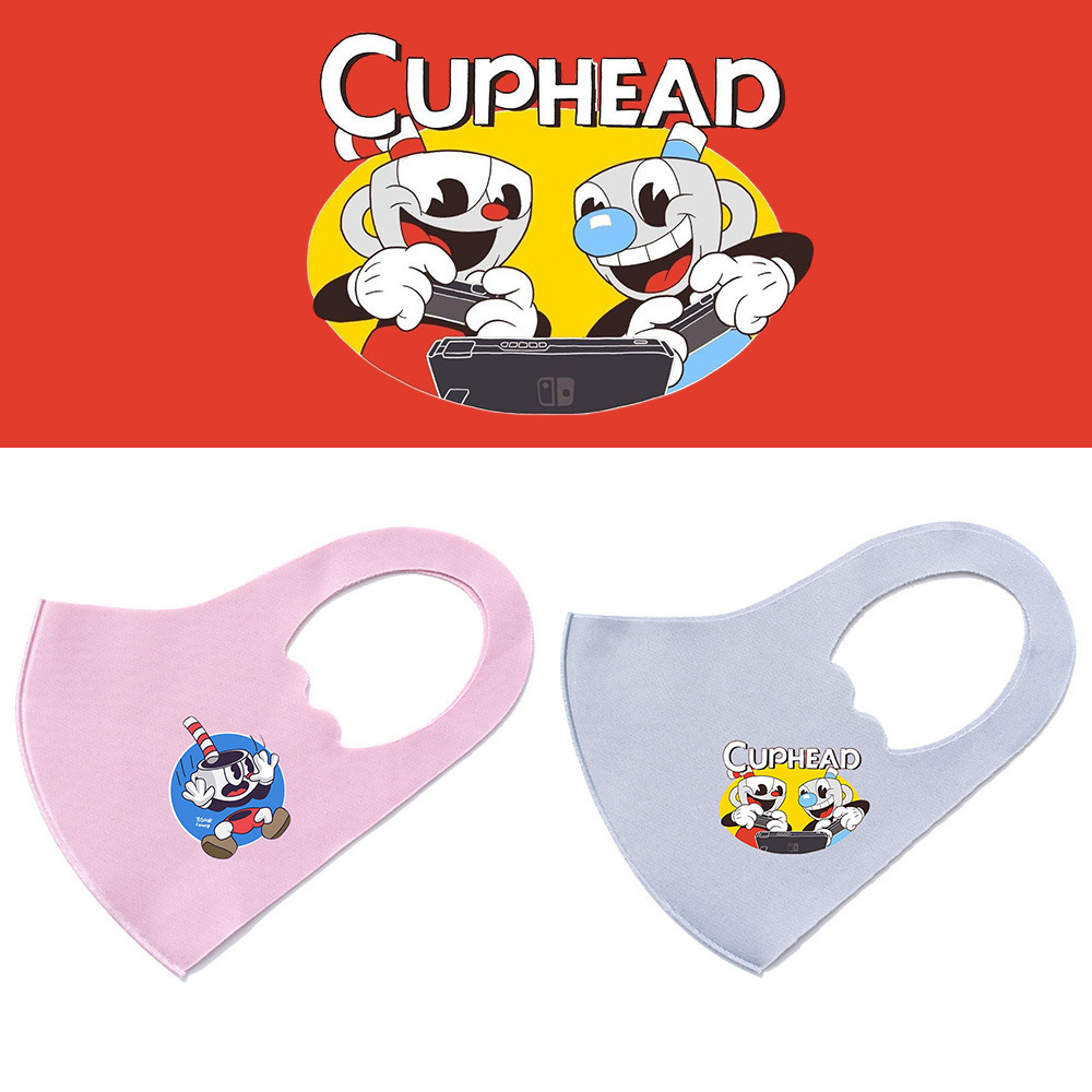 茶杯头cuphead创意可爱动画印花口罩儿童冰丝防粉尘面罩
